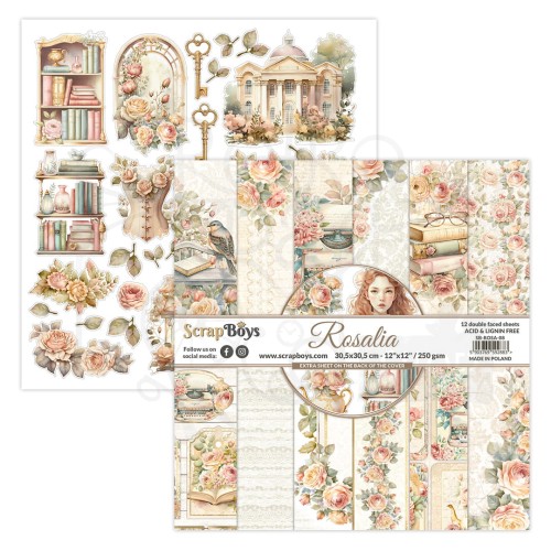 Zestaw papierów 30x30 Rosalia SB-ROSA-08 ScrapBoys