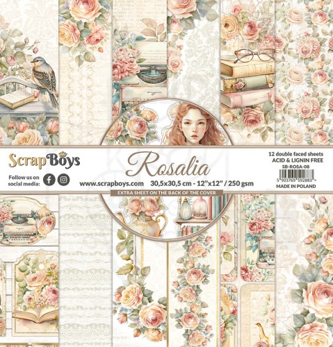 Zestaw papierów 30x30 Rosalia SB-ROSA-08 ScrapBoys