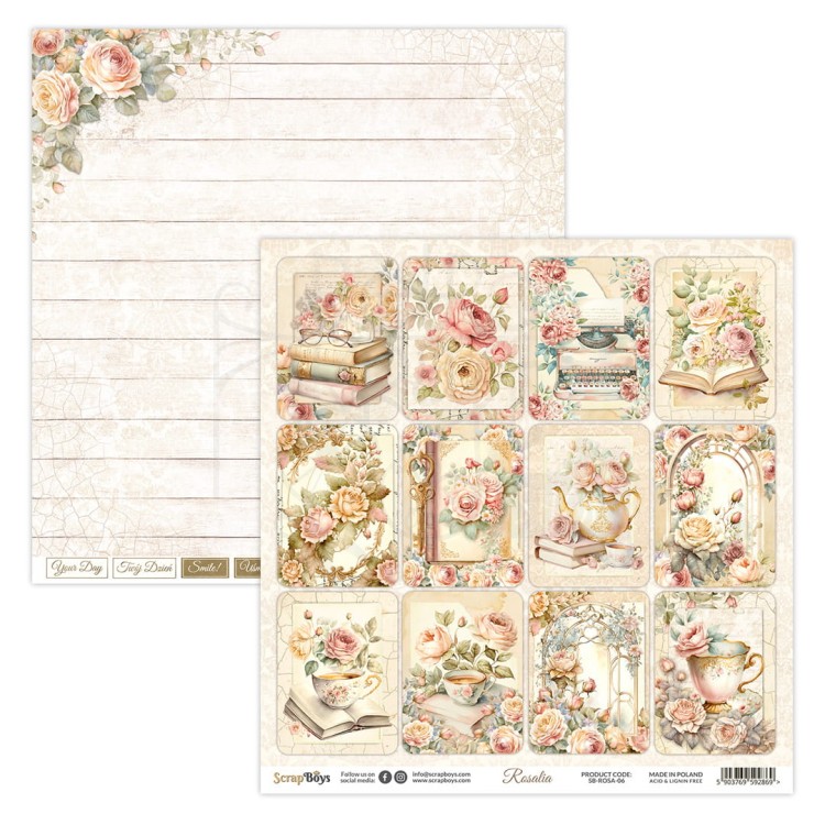 Zestaw papierów 30x30 Rosalia SB-ROSA-08 ScrapBoys