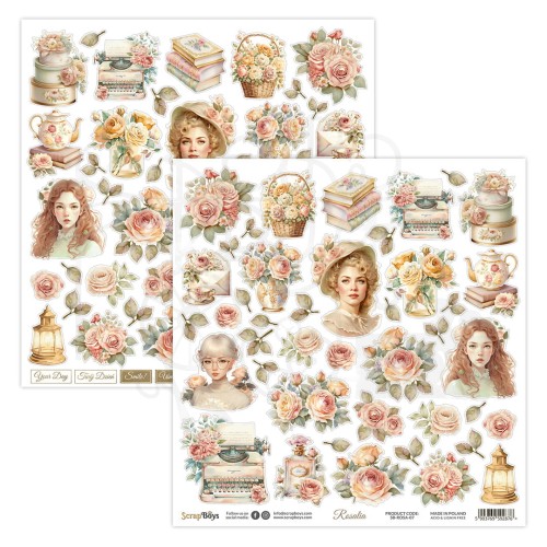 Papier 30x30 elementy do wycięcia Rosalia SB-ROSA-07 ScrapBoys