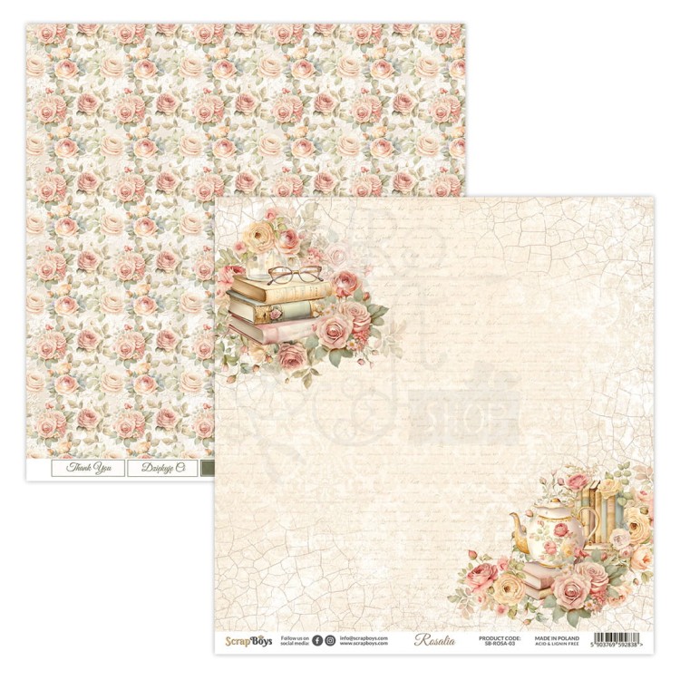 Papier 30x30 Rosalia 03 SB-ROSA-03 ScrapBoys