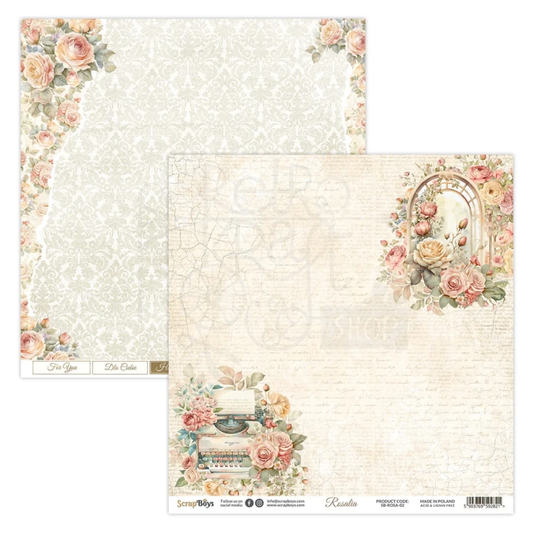 Papier 30x30 Rosalia 02 SB-ROSA-02 ScrapBoys