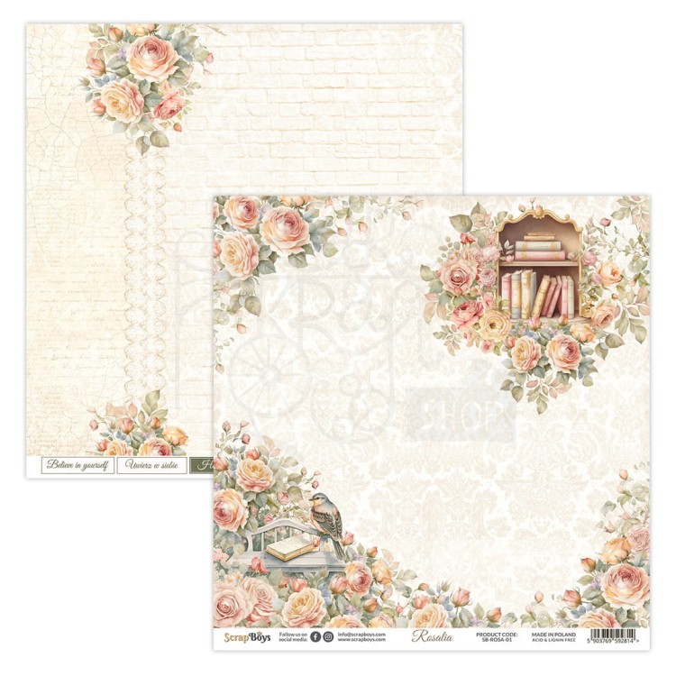 Papier 30x30 Rosalia 01 SB-ROSA-01 ScrapBoys