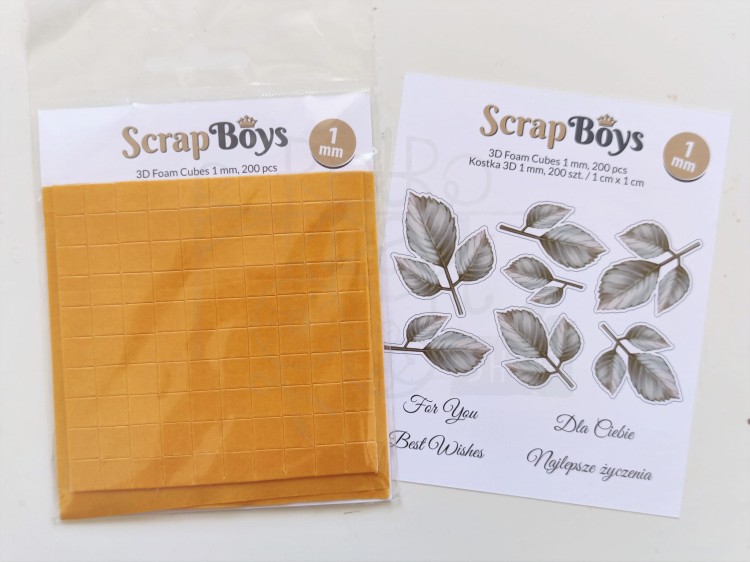 Kostki dystansowe 3D 1mm 1x1cm 200szt SB-03 ScrapBoys