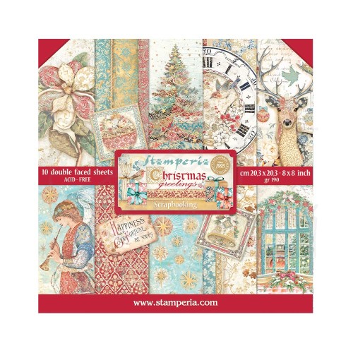 Zestaw papierów 20x20 Christmas Greetings SBBS86 Stamperia