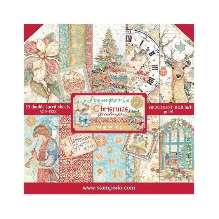 Zestaw papierów 20x20 Christmas Greetings SBBS86 Stamperia