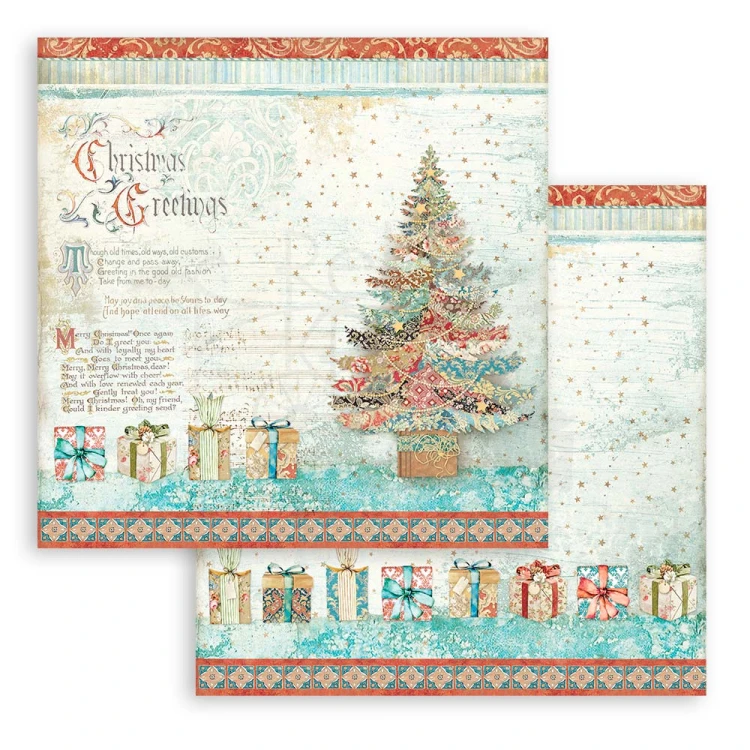 Zestaw papierów 20x20 Christmas Greetings SBBS86 Stamperia