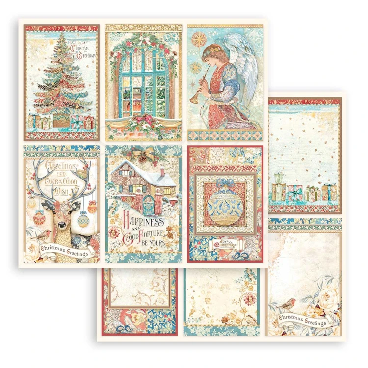 Zestaw papierów 20x20 Christmas Greetings SBBS86 Stamperia