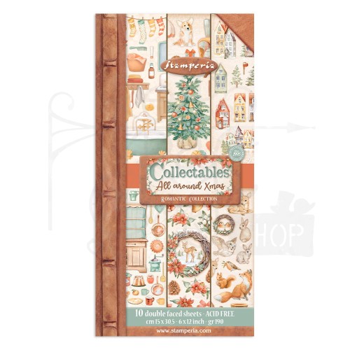 Zestaw papierów 15x30 elementy do wycięcia All Around Christmas SBBV24 Stamperia