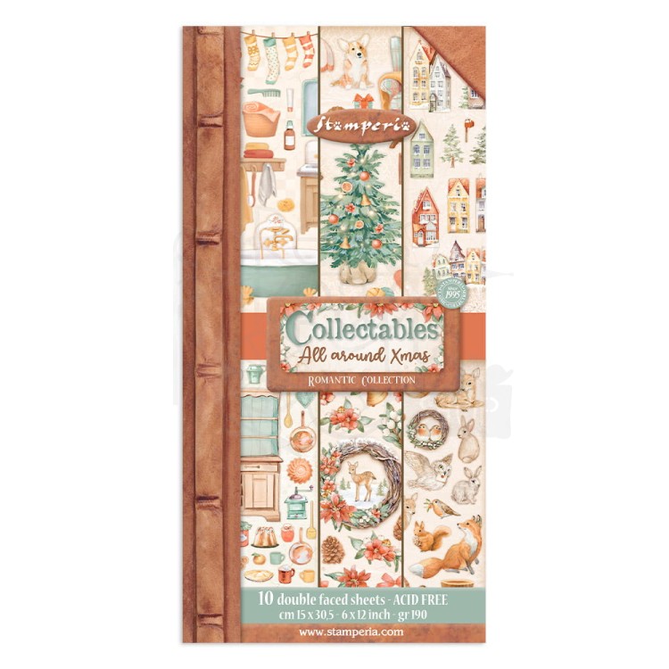 Zestaw papierów 15x30 elementy do wycięcia All Around Christmas SBBV24 Stamperia