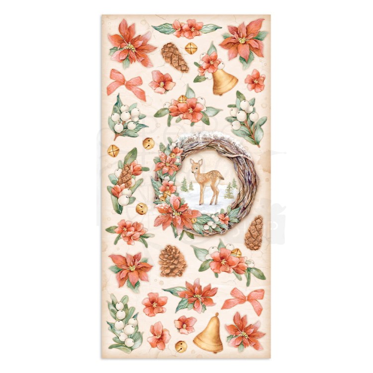 Zestaw papierów 15x30 elementy do wycięcia All Around Christmas SBBV24 Stamperia
