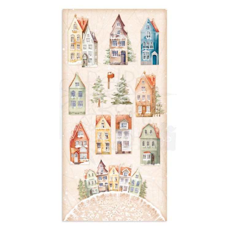 Zestaw papierów 15x30 elementy do wycięcia All Around Christmas SBBV24 Stamperia