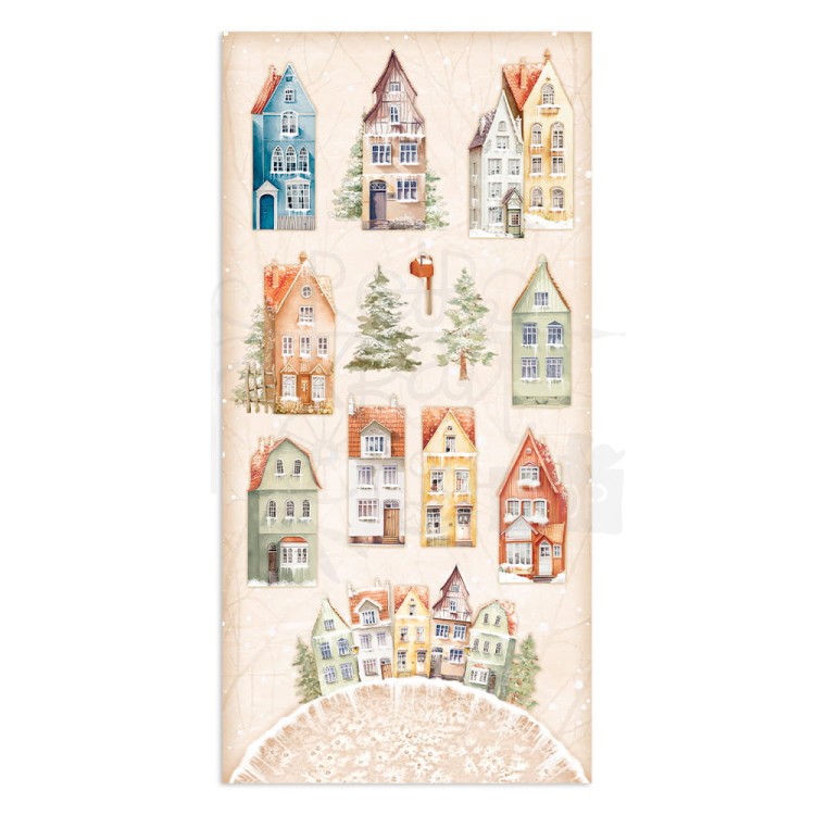 Zestaw papierów 15x30 elementy do wycięcia All Around Christmas SBBV24 Stamperia