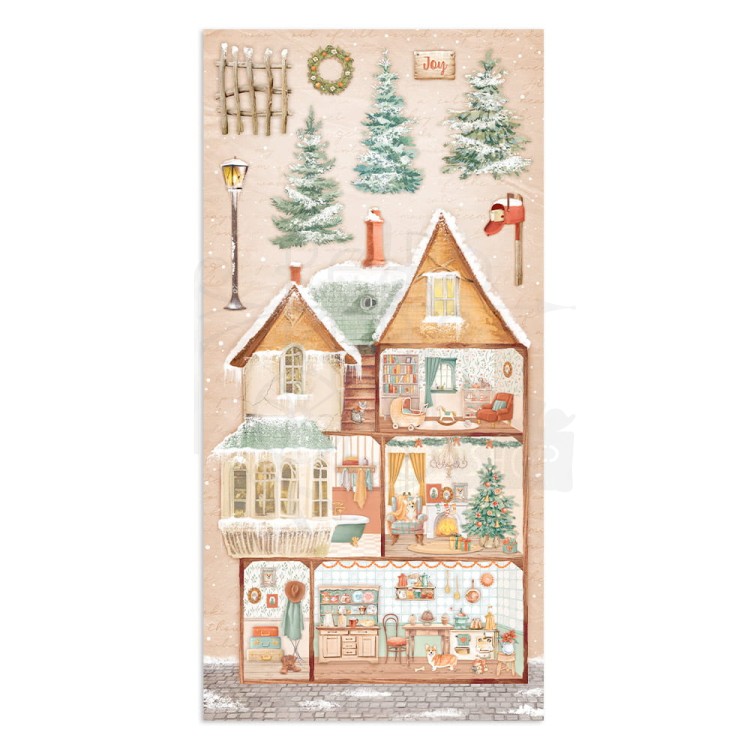 Zestaw papierów 15x30 elementy do wycięcia All Around Christmas SBBV24 Stamperia