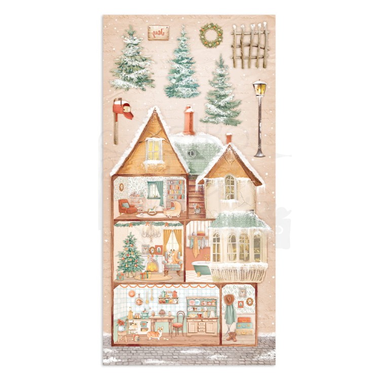 Zestaw papierów 15x30 elementy do wycięcia All Around Christmas SBBV24 Stamperia