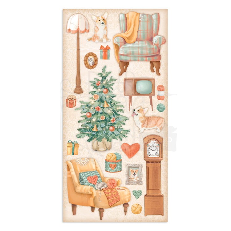 Zestaw papierów 15x30 elementy do wycięcia All Around Christmas SBBV24 Stamperia
