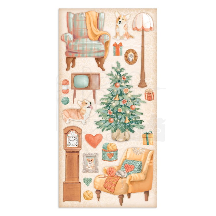 Zestaw papierów 15x30 elementy do wycięcia All Around Christmas SBBV24 Stamperia