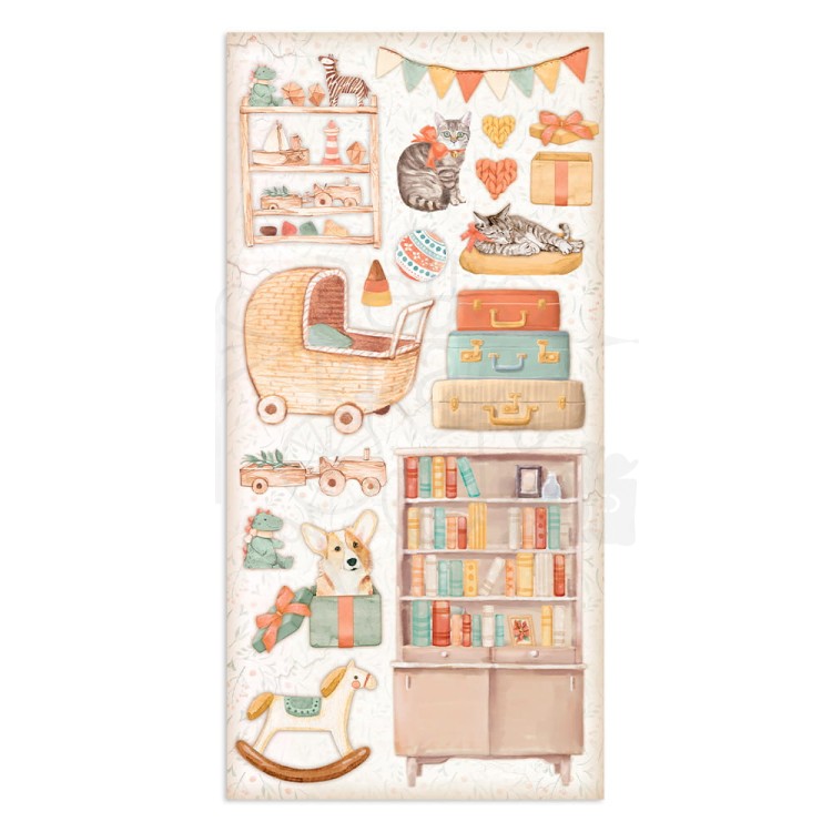 Zestaw papierów 15x30 elementy do wycięcia All Around Christmas SBBV24 Stamperia