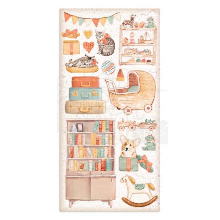 Zestaw papierów 15x30 elementy do wycięcia All Around Christmas SBBV24 Stamperia