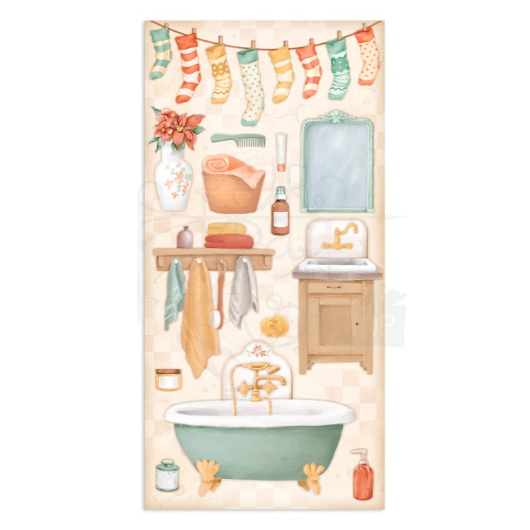 Zestaw papierów 15x30 elementy do wycięcia All Around Christmas SBBV24 Stamperia