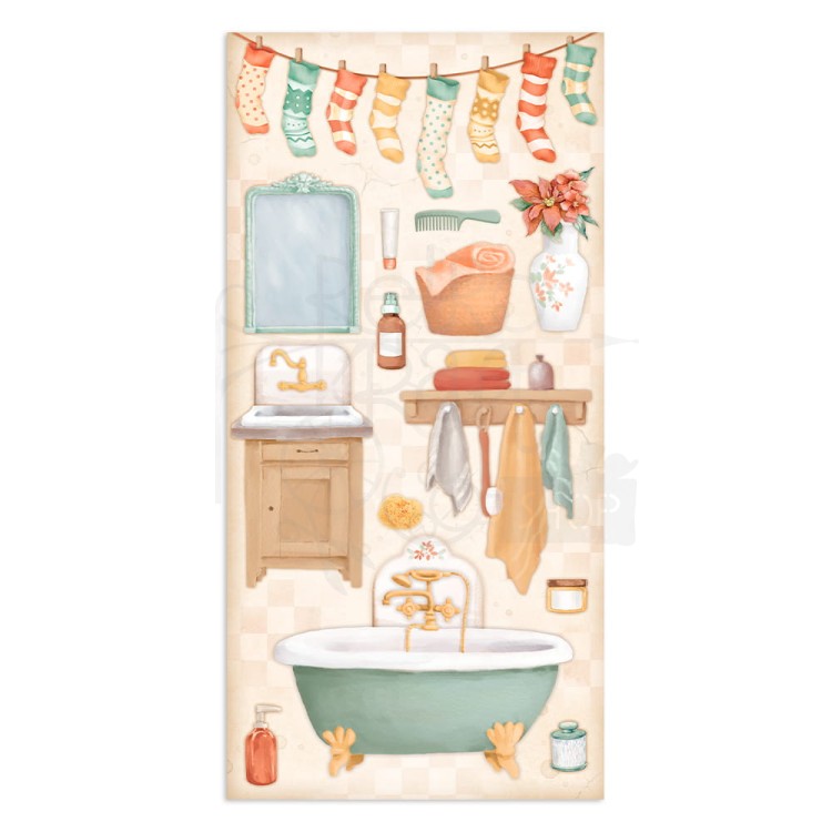 Zestaw papierów 15x30 elementy do wycięcia All Around Christmas SBBV24 Stamperia