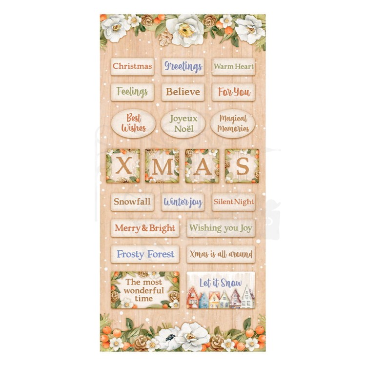 Zestaw papierów 15x30 elementy do wycięcia All Around Christmas SBBV24 Stamperia