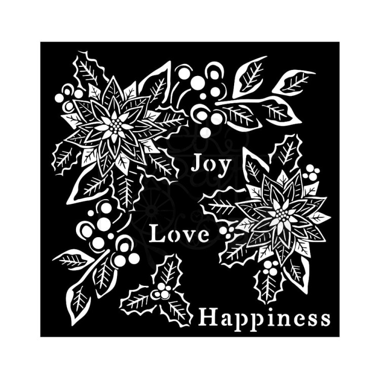 Szablon maska 18x18cm Christmas Joy Love Happiness KSTDQ89 Stamperia