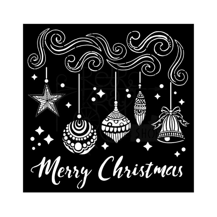 Szablon maska 18x18cm Merry Christmas Bells KSTDQ88 Stamperia