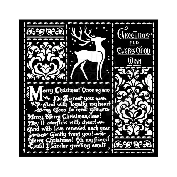 Szablon maska 18x18cm Christmas Letters KSTDQ87 Stamperia