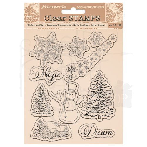 Stempel akrylowy 14x18cm Cozy Winter Zimowe motywy WTK162 Stamperia
