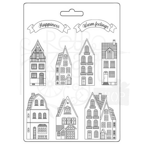 Foremka do odlewów A4 Cozy Houses Kamieniczki K3PTA4565 Stamperia