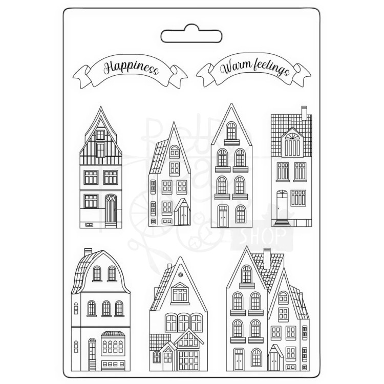 Foremka do odlewów A4 Cozy Houses Kamieniczki K3PTA4565 Stamperia
