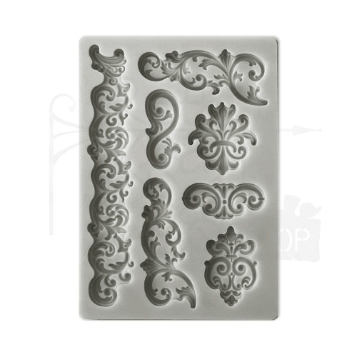 Foremka silikonowa A6 Borders and Laces Bordiury i ornamenty KACM19 Stamperia