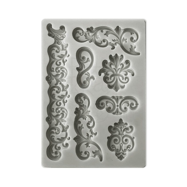 Foremka silikonowa A6 Borders and Laces Bordiury i ornamenty KACM19 Stamperia