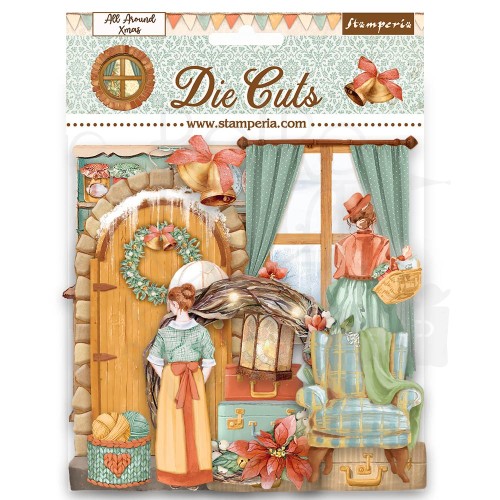 Ozdoby kształty tekturowe Die Cuts All Around Christmas DFLDC83 Stamperia