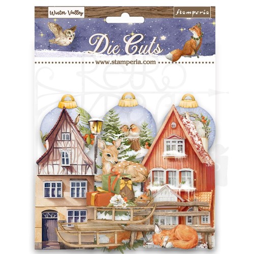 Ozdoby kształty tekturowe Die Cuts Winter Valley DFLDC82 Stamperia