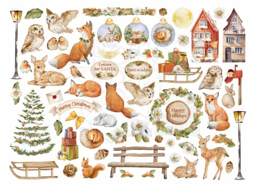 Ozdoby kształty tekturowe Die Cuts Winter Valley DFLDC82 Stamperia