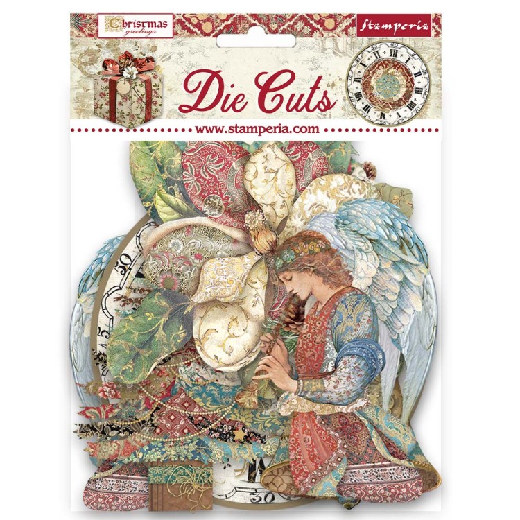 Ozdoby kształty tekturowe Die Cuts Christmas Greetings DFLDC81 Stamperia