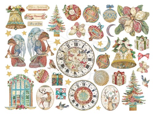 Ozdoby kształty tekturowe Die Cuts Christmas Greetings DFLDC81 Stamperia