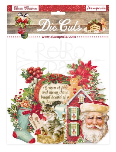 Ozdoby kształty tekturowe Die Cuts Classic Christmas DFLDC44 Stamperia