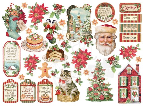 Ozdoby kształty tekturowe Die Cuts Classic Christmas DFLDC44 Stamperia