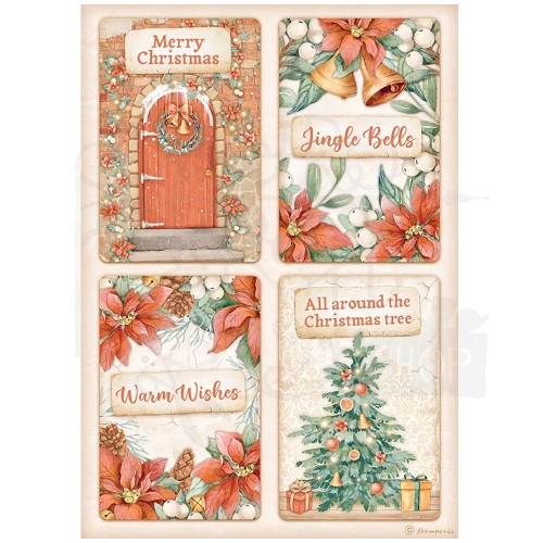 Papier ryżowy A4 All Around Christmas 4 karty DFSA4808 Stamperia