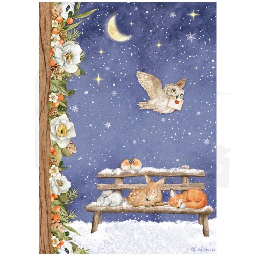 Papier ryżowy A4 Winter Valley Sweet Night DFSA4800 Stamperia