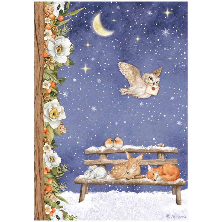 Papier ryżowy A4 Winter Valley Sweet Night DFSA4800 Stamperia