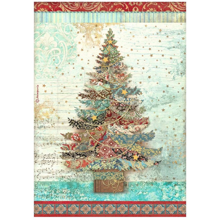 Papier ryżowy A4 Christmas Greetings Choinka DFSA4792 Stamperia
