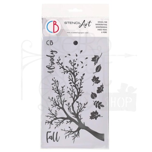 Szablon maska 14.5x24cm Windy Fall Drzewo i liście MS058 Ciao Bella