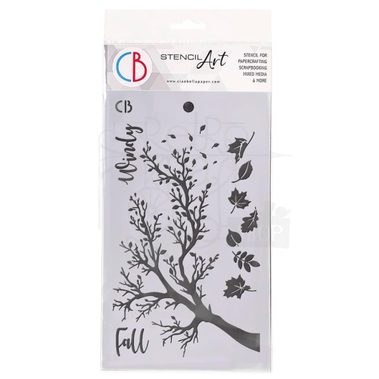 Szablon maska 14.5x24cm Windy Fall Drzewo i liście MS058 Ciao Bella