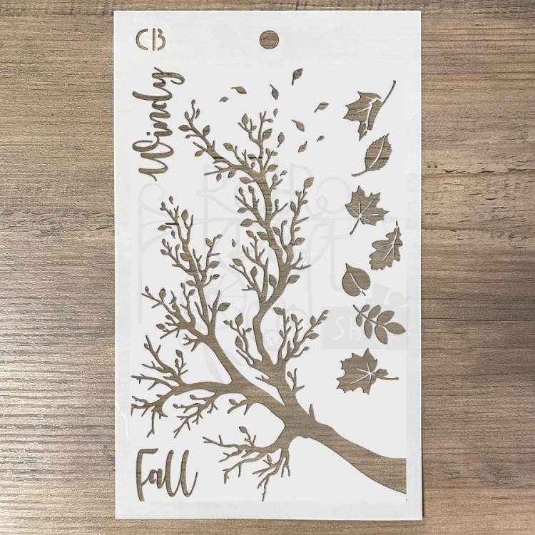 Szablon maska 14.5x24cm Windy Fall Drzewo i liście MS058 Ciao Bella
