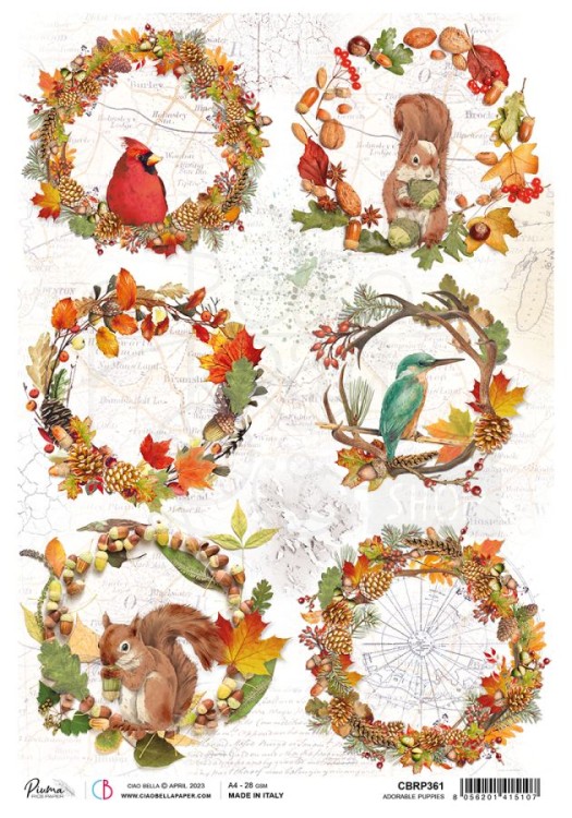 Papier ryżowy A4 Autumn Compositions CBRP361 Ciao Bella