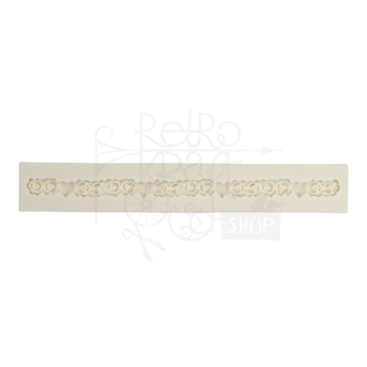 Foremka silikonowa Girlanda róże serca 3x18cm 90457 Pentart